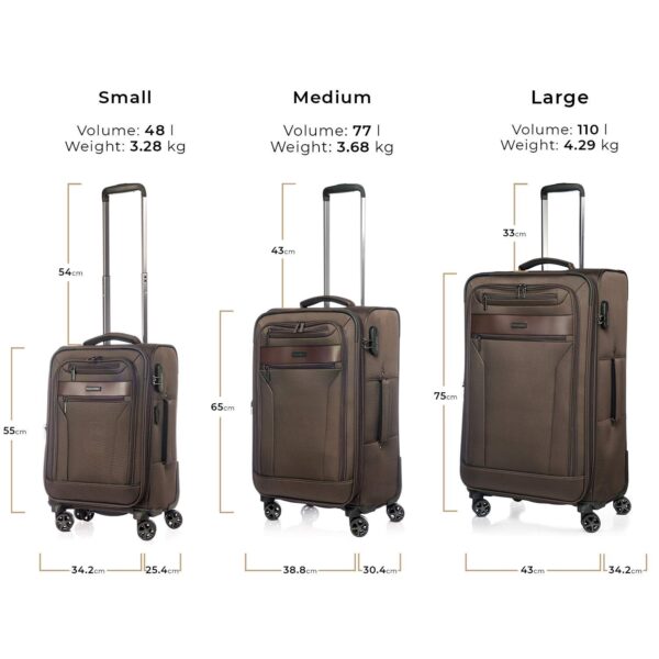 Nasher Miles Berlin Expander Soft-Sided Polyester Front Laptop Compartment Check-in Luggage Brown 28 inch |75cm Trolley Bag - Image 8