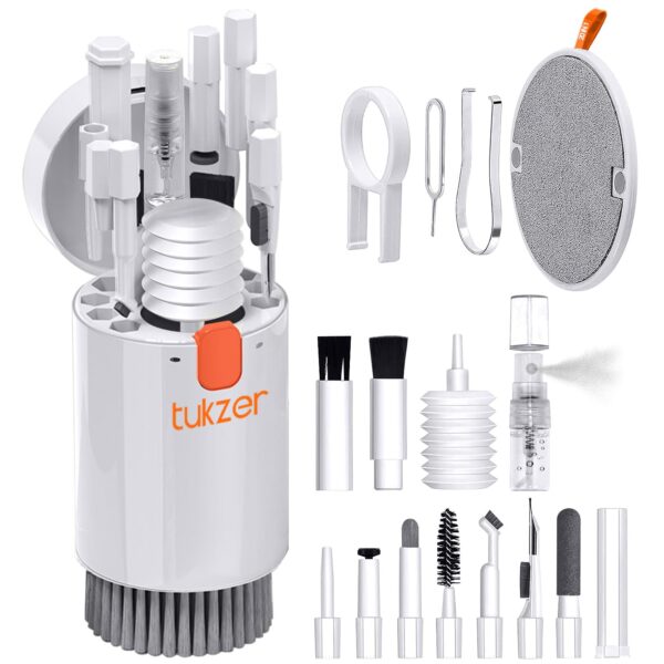 Tukzer Laptop Screen Keyboard Cleaner Kit, 20-in-1 Electronic Gadget Cleaning Tool, 2.5ml Mist Spray, Pen Brush, Air Blower| for MacBook, iPad iPhone Smartphone Tablet, PC Computer, DSLR Camera Lens - Image 2