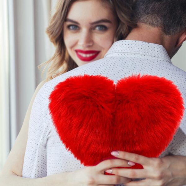 ascension Heart Shape Cushion Pillow Valentine Gift for Girlfriend Boyfriend Couples Husband and Wife Valentine's Day Love Pillow Valentine Week Gift Item (12"X12") - Image 4