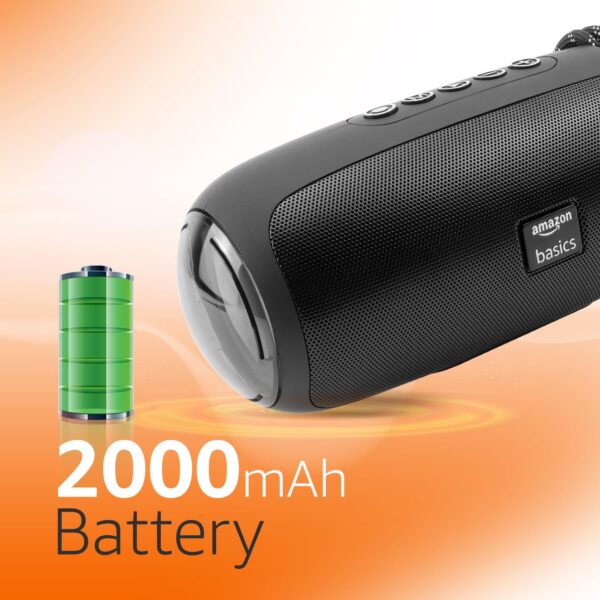 amazon basics B10 10W RMS Bluetooth Speaker with 2000 mAh Battery | Up to 8 hrs of Playback | RGB | Bluetooth 5.3, AUX in, USB & Micro SD Card Connectivity | Type-C Charging (Black) - Image 5