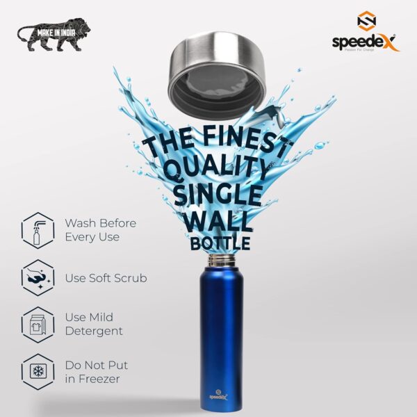 Speedex 1 LTR Water Bottle Set of 3, Dark Blue, Stainless Steel, 1 Litre Screw Cap Bottles Combo for Girls, Boys, Adults & Kids, Sports, Fridge Use, School & Office - 1000 ml - Pack of 3 - Image 6