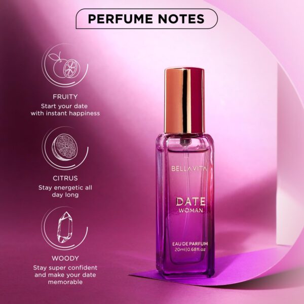 Bella Vita Luxury Date Woman Eau De Parfum Perfume with Pink Pepper, Jasmine & Vanilla|Premium, Long Lasting Floral & Fruity Fragrance for Women, 20ML - Image 4