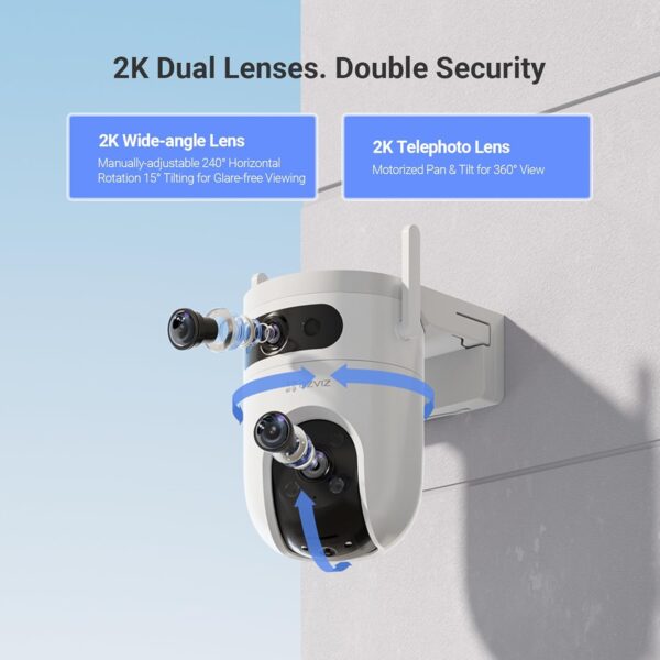 EZVIZ by Hikvision|H9C Dual-Lens(3MP+3MP) Pan & Tilt Wi-Fi Camera|Two-Way Talk|AI-Powered Human/Vehicle Detection|Active Defense with Siren and Strobe Light|Weatherproof Design|Upto 512GB Support - Image 3