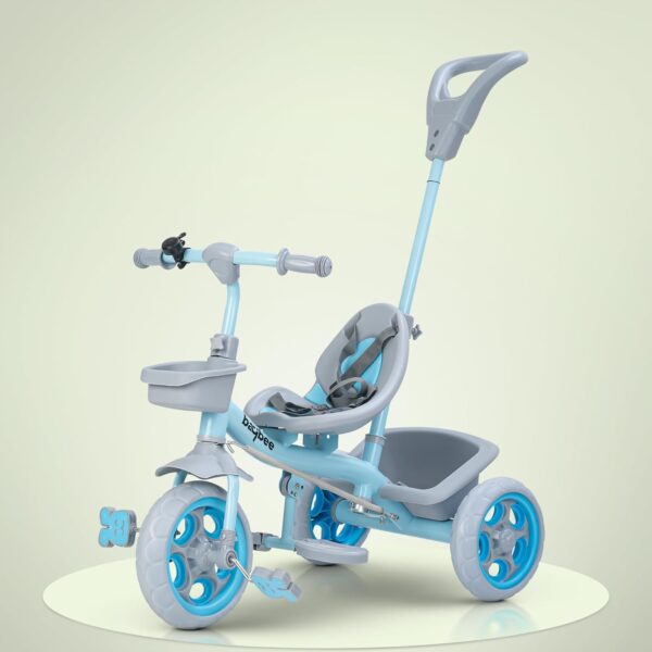 Baybee Beagle Pro Baby Tricycle for Kids, Plug N Play Kids Tricycle with Parental Push Handle, Eva Wheels, Footrest & Baskets | Kids Cycle Trikes | Baby Cycle for Kids 2 to 5 Years (Blue)