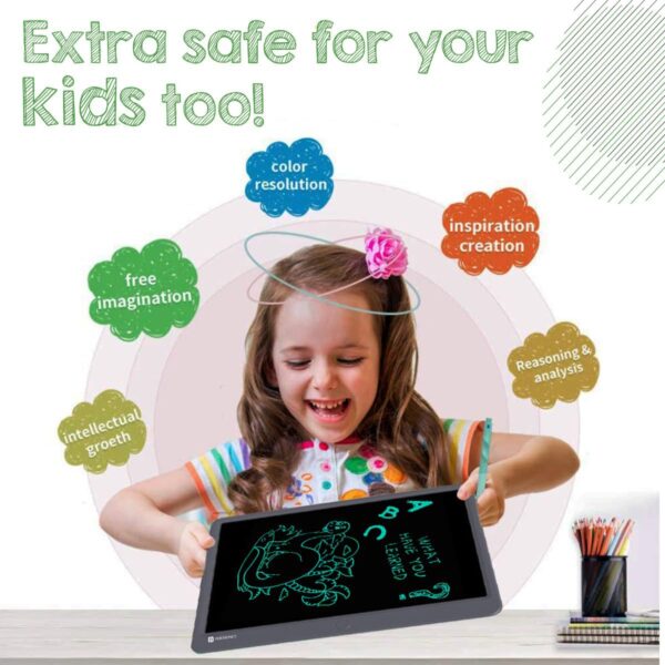 Portronics Ruffpad 15 Re-Writable LCD Screen 38.1cm (15-inch) Writing Pad for Drawing, Playing, Handwriting Gifts for Kids & Adults (Grey) - Image 6