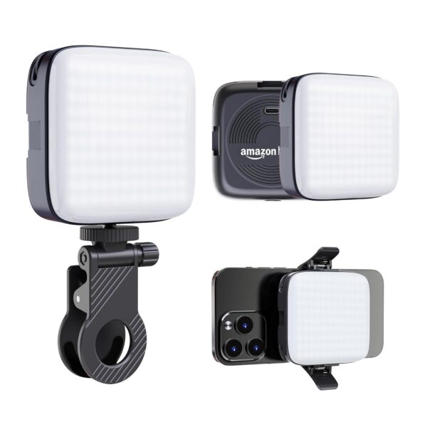 Amazon Basics LED Video Light for Photography, Live Streaming, Makeup & More | 2000 mAh | 3 Color Modes | 360° Rotation | Magnetic Absorption | Camera & Tripod Mountable | Rechargeable Battery - Image 2