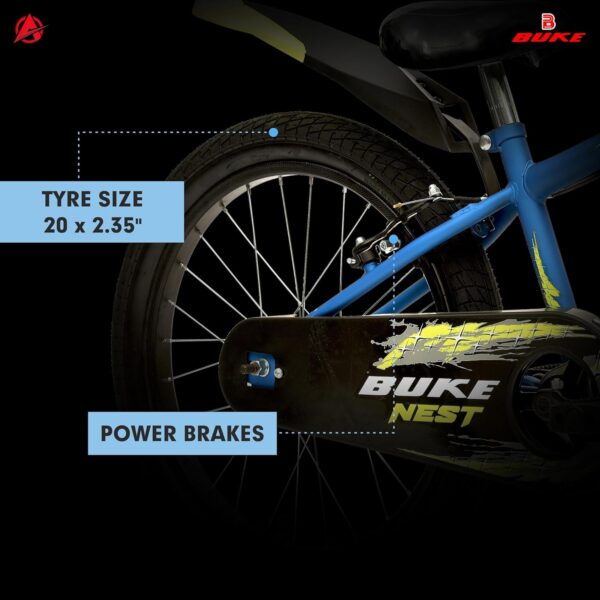 Avon Buke Nest 20T BMX Bicycles for Boys, Bicycle Bike BMX High-Tensile Steel|Rigid Fork|V Brake|Steel Rim, 11 Inches Frame Size (Blue Matt Gloss Finish) - Image 3
