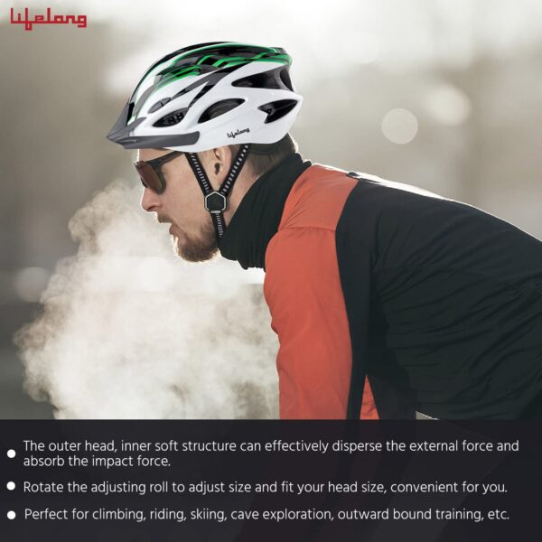 Lifelong Adjustable Cycling Helmet with Detachable Visor|Adjustable Light Weight Mountain Bike Cycle Helmet with Padding for Kids and Adults|Racing Helmet for Men and Women (6 Months Warranty) - Image 5