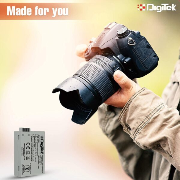 DIGITEK® (LP E8) Lithium-ion Rechargeable Battery for DSLR Camera, 1120mAh, Eco Friendly & BIS Approved, Multi Protection, Compatible with Canon EOS 550D, 600D, 650D, 700D, Rebel T2i, T3i, T4i, T5i - Image 7