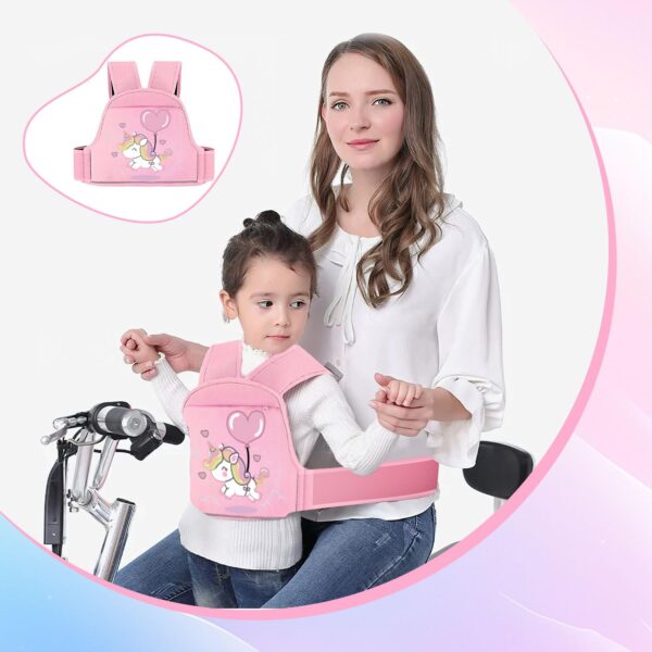 BendJoy® Kids Safety Belt for Two Wheeler Motorcycle Harness, Portable Safety Belt for Kids for Bike Scooty Adjustable Safety Seat Belt for Girls (1-12Years),Pink - Image 7