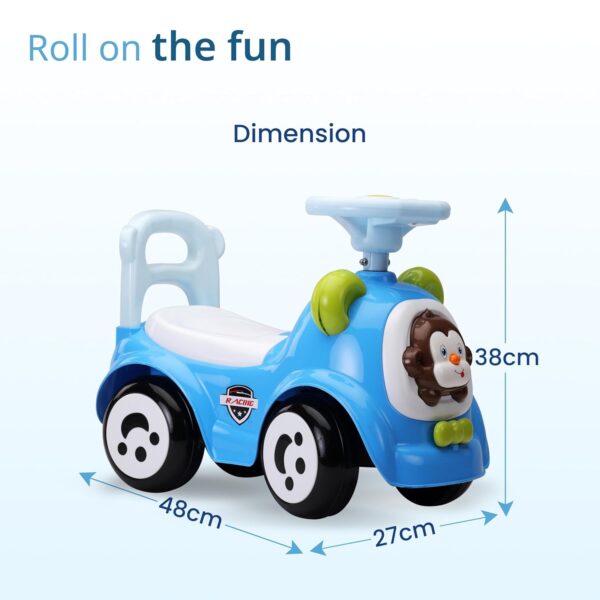 LuvLap Sunny Ride on & Car for Kids with Music & Horn Steering, Push Car for Baby with Backrest, Safety Guard, Under Seat Storage & Big Wheels, Ride on for Kids 1 to 3 Years Upto 25 Kgs (Blue) - Image 6