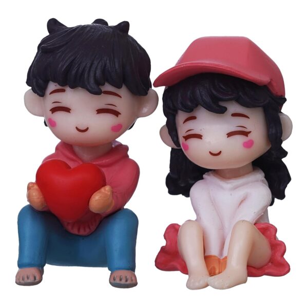 eCraftIndia Miniature Cute Romantic Couple Statue, Boy Giving Heart to Girl Decorative Showpiece - Valentine's Day Gifts for Girlfriend, Boyfriend, Husband, Wife (Polyresin, Multicolor) - Image 8