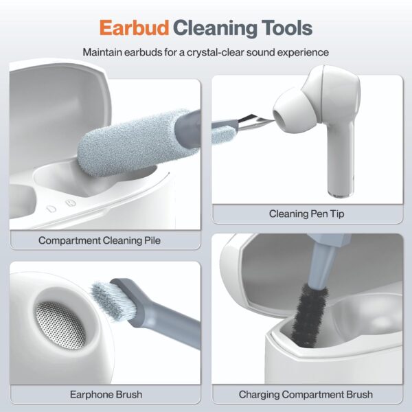 Ambrane 20-in-1 Cleaning Kit for Smartphones, Tablet, PC Computer, Laptops, Keyboards, DSLR Camera Lens, Earphones, Airpods with Screen Dust Brush, Key Puller & Spray Bottle (ACK-01, Grey) - Image 8