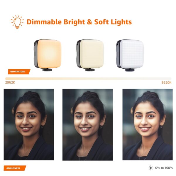 Amazon Basics LED Video Light for Photography, Live Streaming, Makeup & More | 2000 mAh | 3 Color Modes | 360° Rotation | Magnetic Absorption | Camera & Tripod Mountable | Rechargeable Battery - Image 6