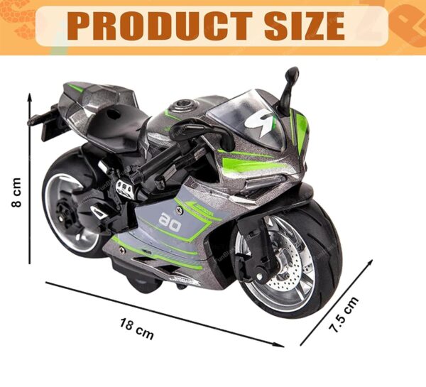 FunBlast Bike Toy for Kids – 1:12 Scaled Model Realistic Bike Toys with Light & Music, Motorcycle Toy for Kids, Pull Back Friction Powered Bike Toy, for 3+ Years Old Kids, Boys (Grey) - Image 3