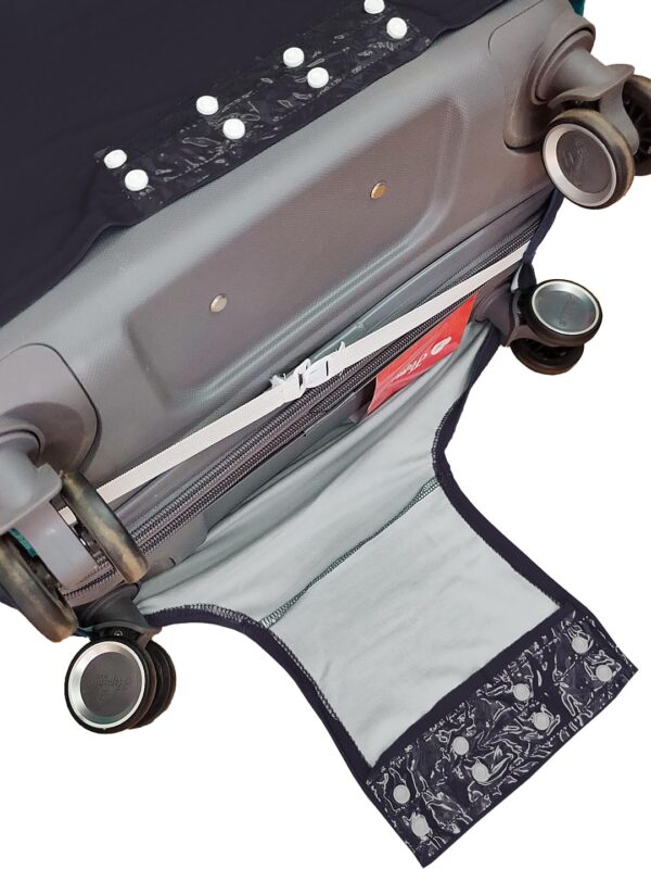 Cortina Luggage Cover Trolley Travel Covers Washable Dust Proof Anti-Scratch Suitcase Protector, Medium-Black-Blue - Image 6