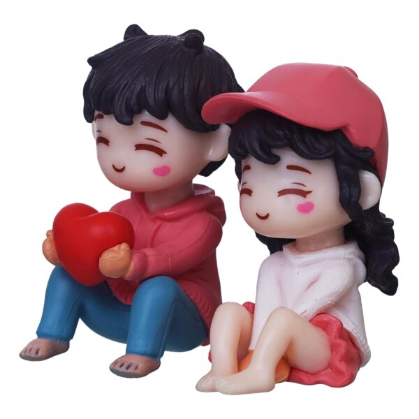 eCraftIndia Miniature Cute Romantic Couple Statue, Boy Giving Heart to Girl Decorative Showpiece - Valentine's Day Gifts for Girlfriend, Boyfriend, Husband, Wife (Polyresin, Multicolor) - Image 9