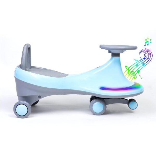 Twister Magical Swing Car for Baby | Led Lights and Musical Rhymes | Kids | 50 kg Upto Kgs Weight Capacity | 12+ Months with Scratch Free Wheels (Baby Blue) - Image 3