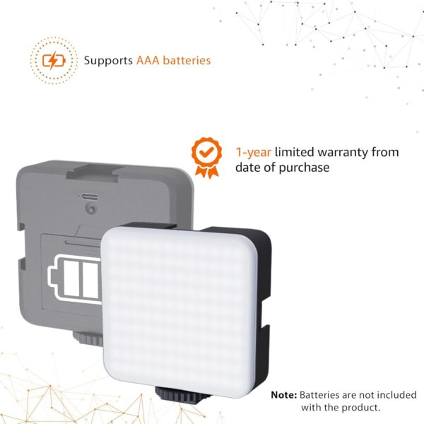 Amazon Basics Video Light with 100 LED Beads |Laptop & Makeup Light| Use with Cameras, Computers and Selfie Sticks - Image 5