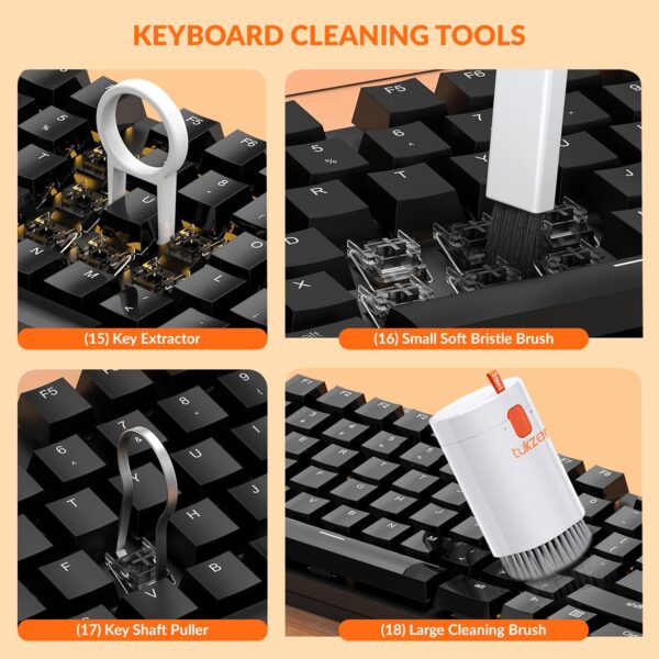 Tukzer Laptop Screen Keyboard Cleaner Kit, 20-in-1 Electronic Gadget Cleaning Tool, 2.5ml Mist Spray, Pen Brush, Air Blower| for MacBook, iPad iPhone Smartphone Tablet, PC Computer, DSLR Camera Lens - Image 8