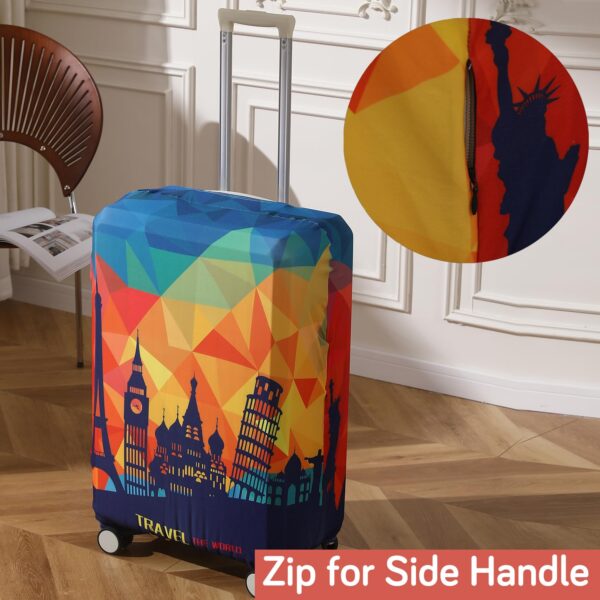 HOKIPO 180gsm Durable and Washable Suitcase Covers for Trolley Suitcase, Small (18-19inch), Multicolor Across Globe (NEW-5183-D9) - Image 8