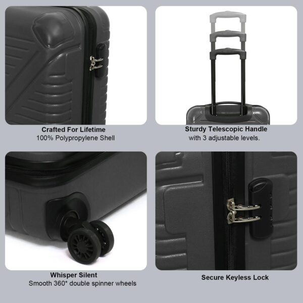 Emblem Gypsy Hard Case Trolley Bag for Travel, Lock System 360 Degree 8 Wheels and Security Zipper - Image 7