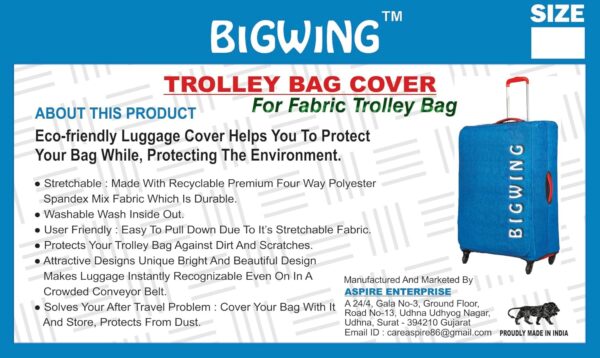 BIGWING Protective Cover in Polyester Fabric with Camouflage Print for | 28' Inch Large Size | Soft Luggage Trolley Bag Cover (Fits Only On Fabric Trolley Bag) - Image 8