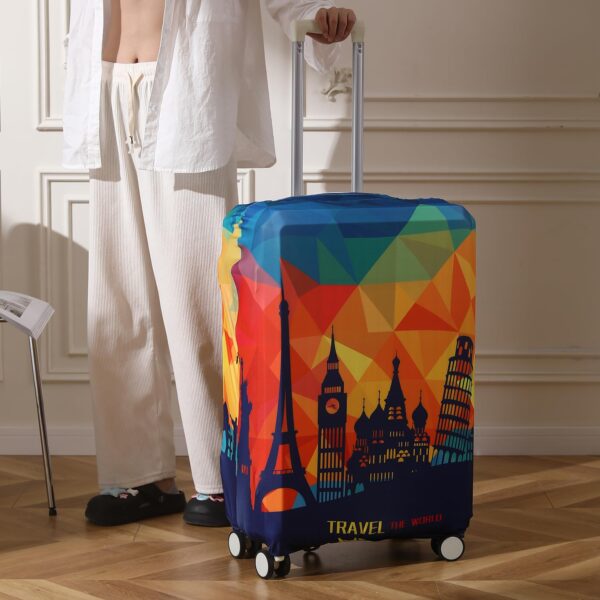 HOKIPO 180gsm Durable and Washable Suitcase Covers for Trolley Suitcase, Small (18-19inch), Multicolor Across Globe (NEW-5183-D9) - Image 5