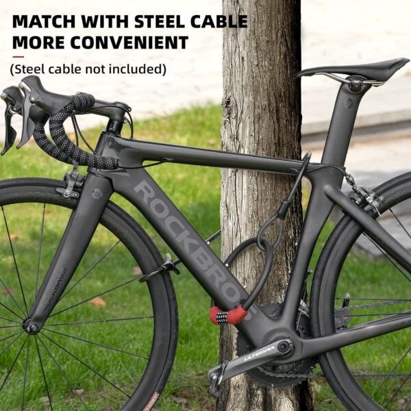 ROCKBROS Bike Lock Cable Combination Bike Lock 5 Digit Resettable Bicycle Cable Lock for Road Mountain Bike Motorcycle Scooters… - Image 6