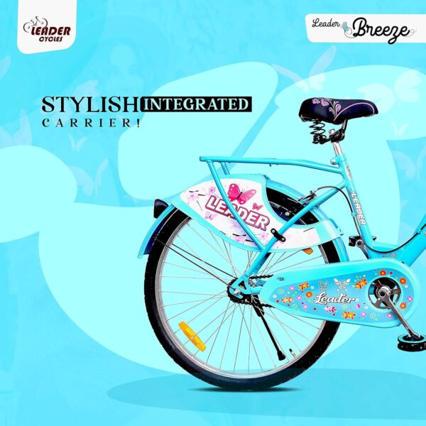 Leader Lady Star Breeze 26T Bicycle for Girls/Women with Front Basket and Integrated Carrier | Ideal for 12 + Years (Frame: 18 Inches) (26, Aqua Blue) - Image 5