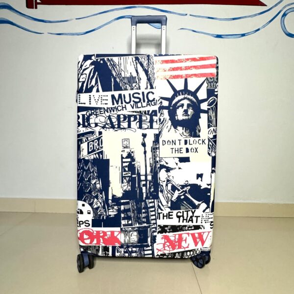 NT CREATION Blue New York Polyester Fabric Large Protective Luggage Cover | (L) LAREG Protective Luggage Cover Without Suitcase -Blue New York | Size - 28 in (Fit - 26-30 in Luggage) - Image 6