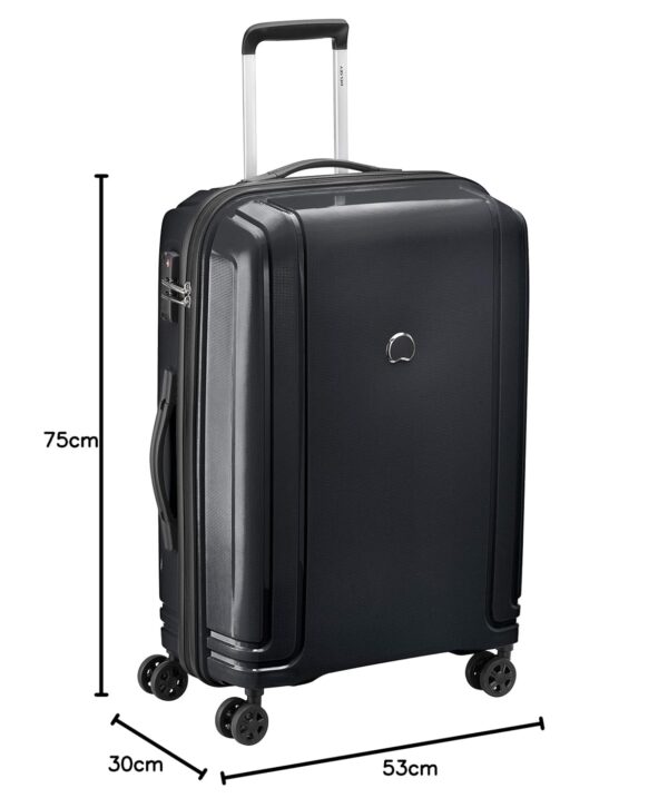 Delsey Paris Brisban 75 cms Large Size Check-in Polypropylene Hard Sided 8 Wheels Spinner Suitcase/Trolley Bag for Travel with TSA Lock- Black - Image 8