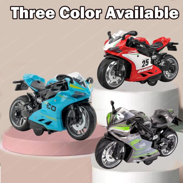 FunBlast Bike Toy for Kids – 1:12 Scaled Model Realistic Bike Toys with Light & Music, Motorcycle Toy for Kids, Pull Back Friction Powered Bike Toy, for 3+ Years Old Kids, Boys (Grey) - Image 8
