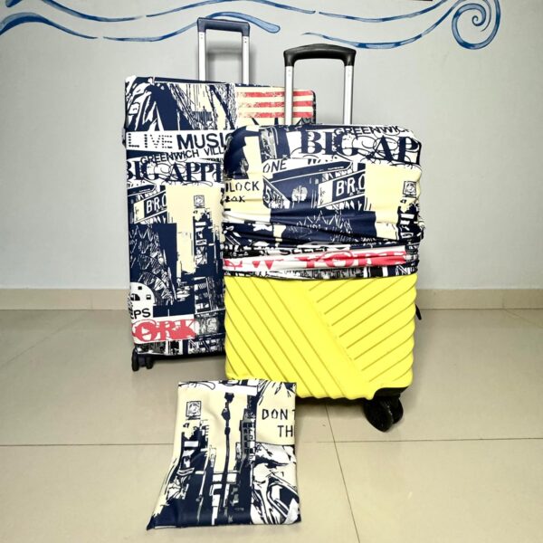 NT CREATION Blue New York Polyester Fabric Large Protective Luggage Cover | (L) LAREG Protective Luggage Cover Without Suitcase -Blue New York | Size - 28 in (Fit - 26-30 in Luggage) - Image 5