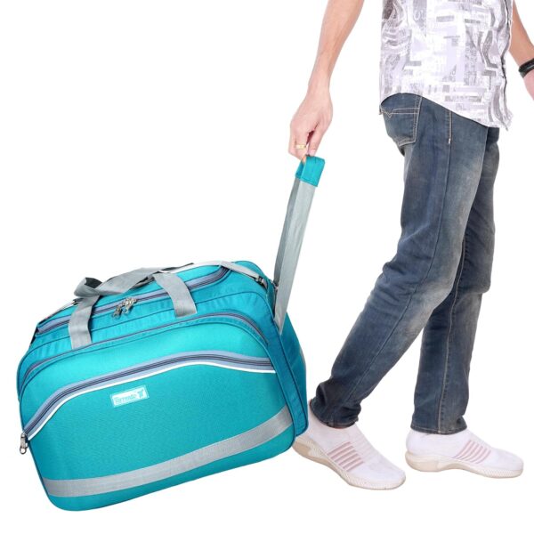 TORRENTO Polyester 55 L Travel Duffel Bags With Wheels Travelling Luggage Duffle Bag Men Women Cabin Size Waterproof, Green - Image 5