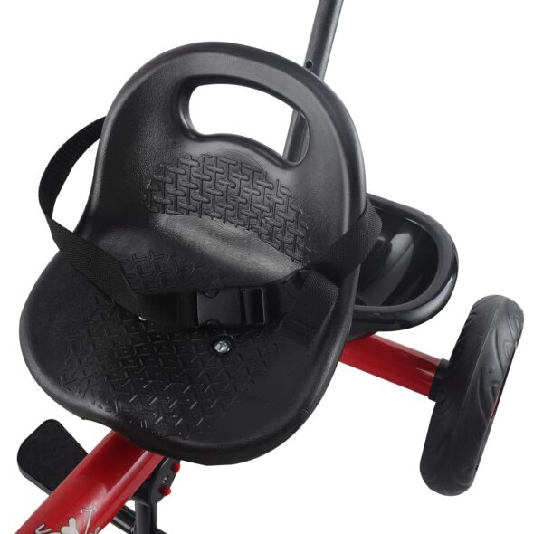 Toyzoy Pluto Tricycle for Kids Trike | Tricycle for Kids with Parental Control | Cycle for Kids 1-4 Years | Baby Cycle | Bicycle for Kids with Storage Basket, Cushion Seat and Seat Belt TZ-548 (Red) - Image 5