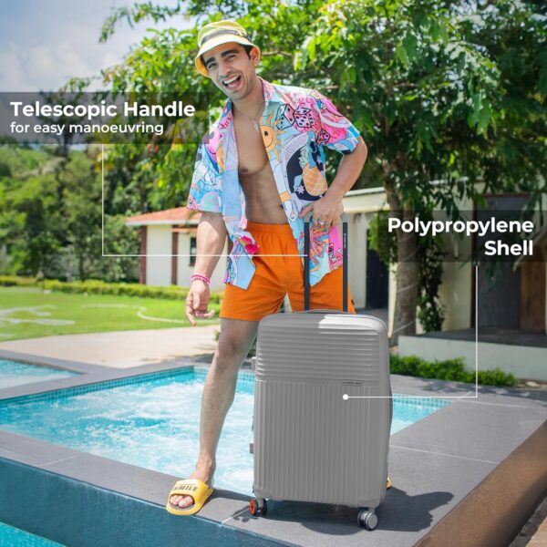 Nasher Miles Krabi Expander and TSA Lock Hard-Sided Polypropylene Check-in Luggage Grey 28 inch |75cm Large Trolley Bag - Image 4