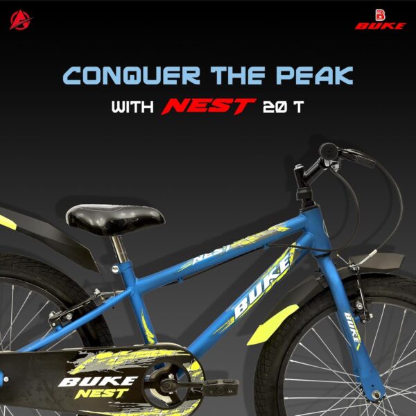 Avon Buke Nest 20T BMX Bicycles for Boys, Bicycle Bike BMX High-Tensile Steel|Rigid Fork|V Brake|Steel Rim, 11 Inches Frame Size (Blue Matt Gloss Finish) - Image 2