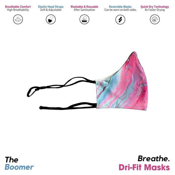 Breathe Designer Face Mask for Men, Women & Kids (Unisex) With Elastic Head Band Loop | Reusable & Washable - Image 2