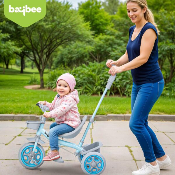 Baybee Beagle Pro Baby Tricycle for Kids, Plug N Play Kids Tricycle with Parental Push Handle, Eva Wheels, Footrest & Baskets | Kids Cycle Trikes | Baby Cycle for Kids 2 to 5 Years (Blue) - Image 2