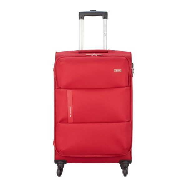 VIP Widget Durable Polyester Soft Sided Check-in Luggage 4 Spinner Suitcase Wheels with Quick Access Front Pockets (Medium, 69Cm, Red) - Image 2
