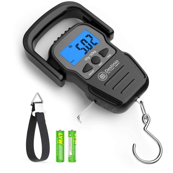 Destinio Premium Hanging Weight Machine 50kg - Portable Digital Weighing Scale for Luggage, Gas Cylinder & Travel, Wide Soft Handle, Extra Strap Included, Weighing Scale for Luggage Bags & Suitcase - Image 2