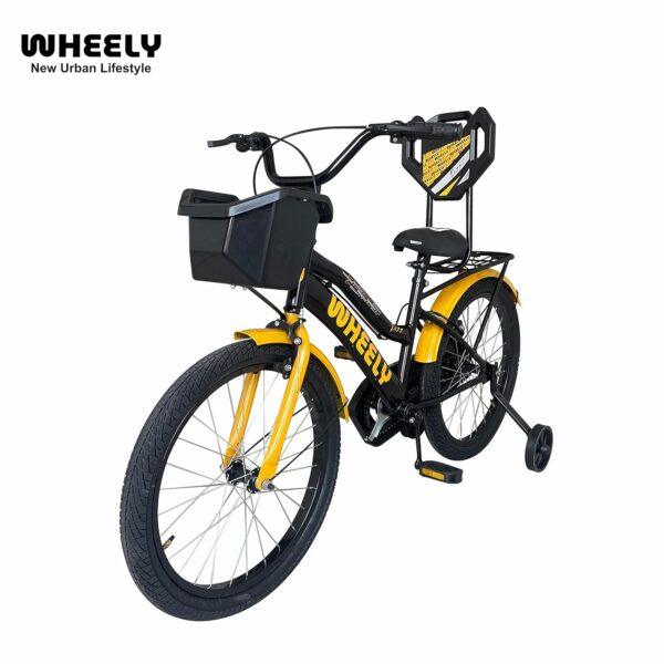 Wheely Buzz, 20T Kids Bike, 12 Inch Frame, Black-Orange, Single Speed Steel Frame Bike, with Front Basket, Back Rest and Rear Carrier, Ideal for 6-10 Years Unisex, Height 3.5-4.5 feet - Image 8