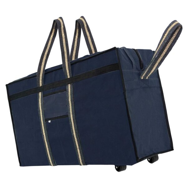 NISUN Canvas 90 Liter Large Strong Carry-On Luggage Travel Luggage Duffel Storage Bag With Six Spinner Wheels & Front Transparent Pocket (Blue, 73 X 27.5 X 45 Cm) - Image 2