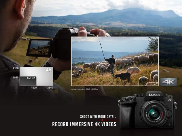 Panasonic LUMIX G7 16.00 MP 4K Mirrorless Interchangeable Lens Camera Kit with 14-42 mm Lens (Black), 3x Optical Zoom" - Image 5