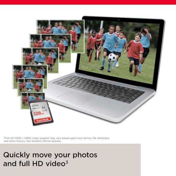 SanDisk Ultra UHS I 128GB SD Card 140MB/s for DSLR and Mirrorless Cameras, 10Y Warranty - Image 4