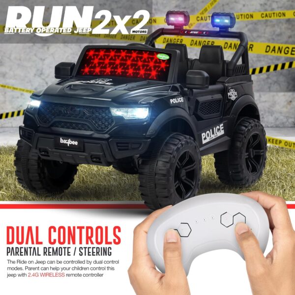 Baybee Battery Operated Jeep for Kids, Ride on Toy Kids Car with Windshield Light & Music | Baby Rechargeable Battery Car | Electric Jeep Car for Kids to Drive 3 to 8 Years Boy Girl (Run Black) - Image 2