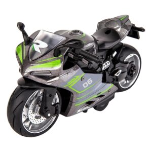 FunBlast Bike Toy for Kids – 1:12 Scaled Model Realistic Bike Toys with Light & Music, Motorcycle Toy for Kids, Pull Back Friction Powered Bike Toy, for 3+ Years Old Kids, Boys (Grey)