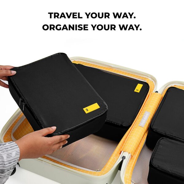 MOKOBARA The Packing Cube Nylon Fabric Water Resistant Travel Organizer Wardrobe Organizer Set Of Packing Bag (Xl,Large, Medium, Shoe Bag, Toiletry Bag) (Set Of 6, Crypto), Black - Image 6
