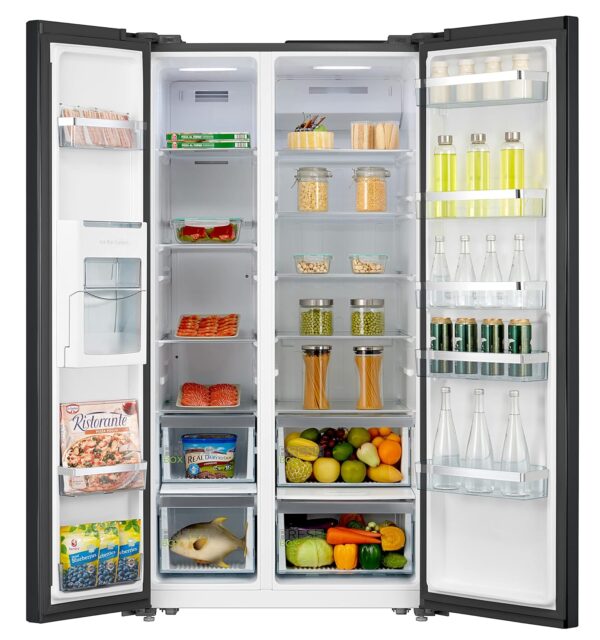 Midea 661 L Side By Side Refrigerator With Inverter (Mdrs853Fgg22Ind, Black, Glass Finish) - 1 Star, Frost Free - Image 4
